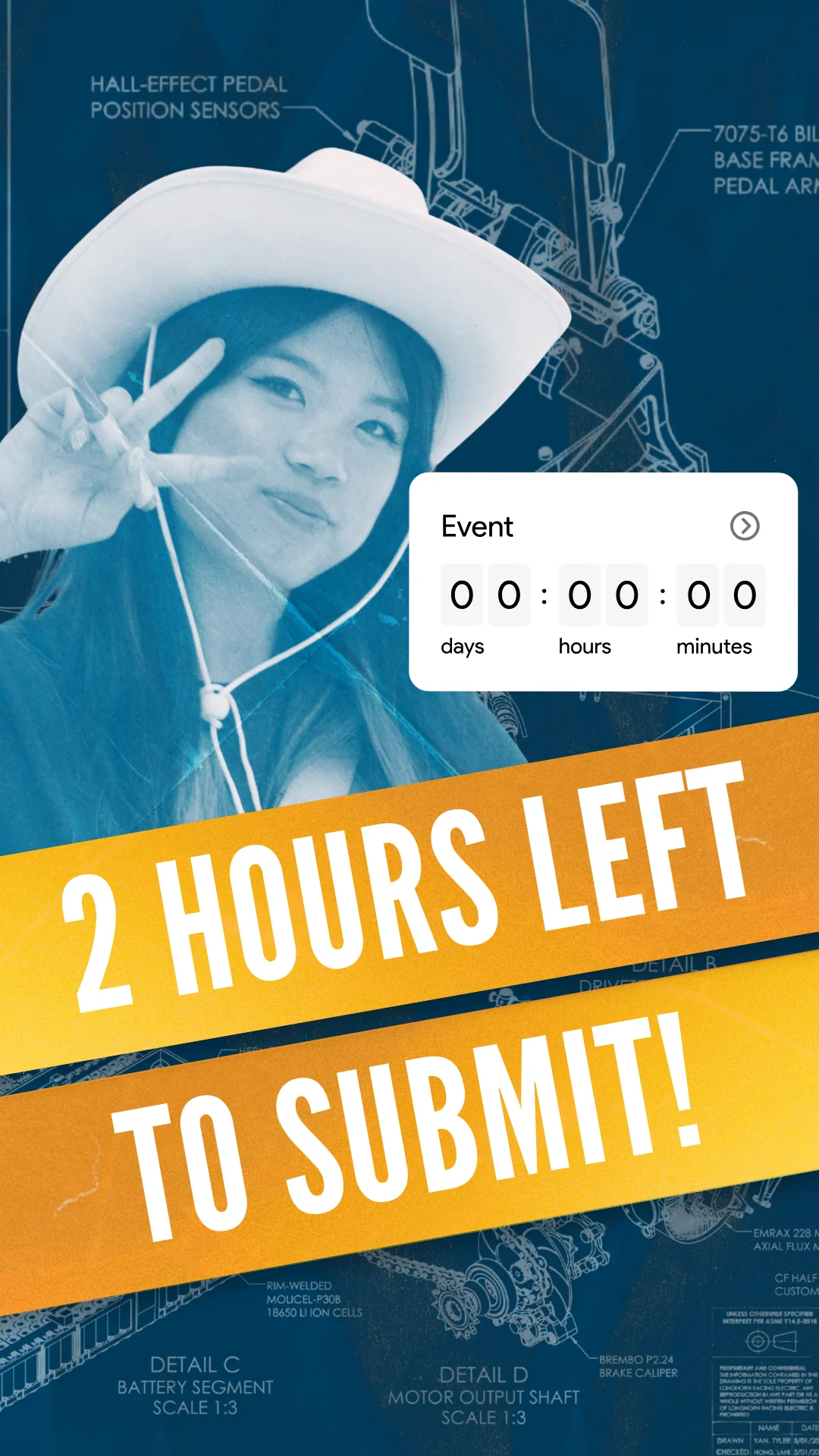 2 Hours Left To Submit countdown story post